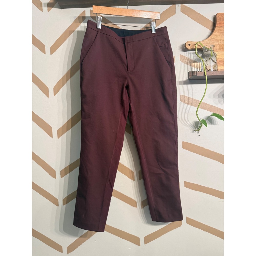 Lululemon City Trek Trouser Womens 6 Maroon Burgundy Slim Straight Stretch Pants